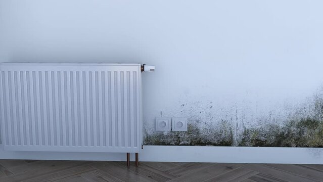 Animation of water damage on a wall