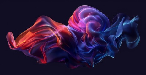 Abstract colorful fluid shapes on a dark background - obrazy, fototapety, plakaty