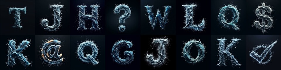 Naklejka premium water splash lettering. AI generated illustration