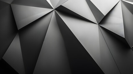 Abstract Geometric Shapes with Angular Polygons in Monochrome Tones for Modern Design