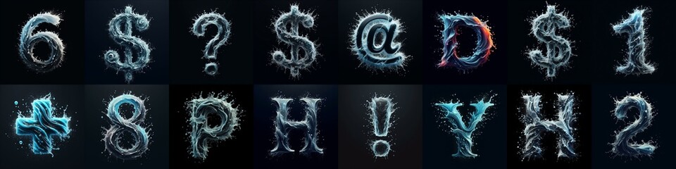 water splash lettering. AI generated illustration - obrazy, fototapety, plakaty