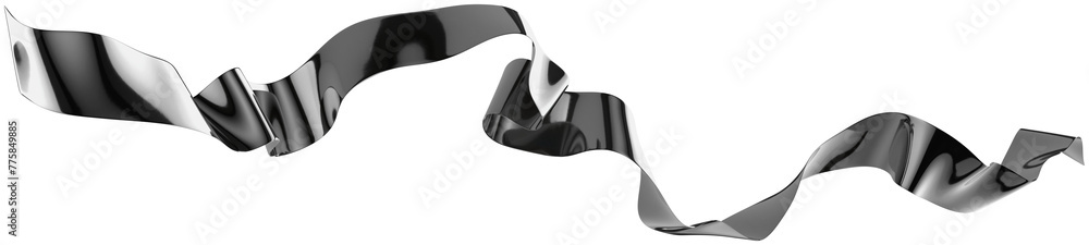 Wall mural smooth ribbon isolated on transparent background. 3d render.