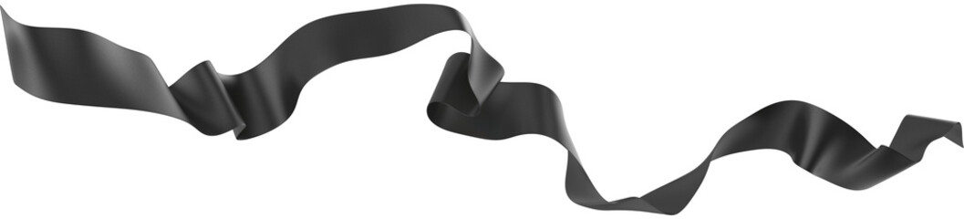 Smooth ribbon isolated on transparent background. 3d render.