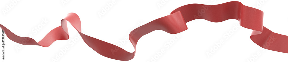 Wall mural smooth ribbon isolated on transparent background. 3d render.