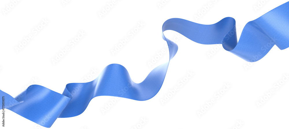 Wall mural smooth ribbon isolated on transparent background. 3d render.