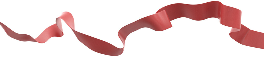 Smooth ribbon isolated on transparent background. 3d render.