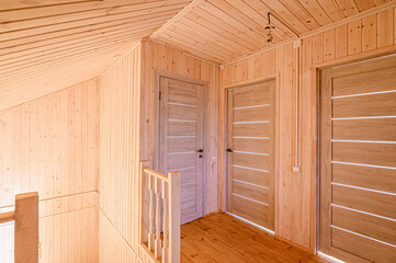 standard room interior apartment. room doors, renovation corridor lobby entrance hall