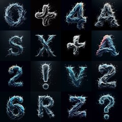 water splash lettering. AI generated illustration
