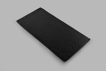 Mockup of a black terry towel for design, branding.