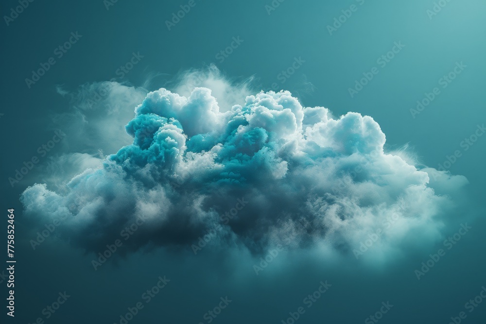Aufkleber the essence of hybrid cloud environments, captured up-close, blending the physical and virtual aspec