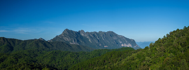 Viewpoint and landscape of high Doi Luang Chiang Dao mountain in Chiang Dao District of Chiang Mai Province, Thailand.