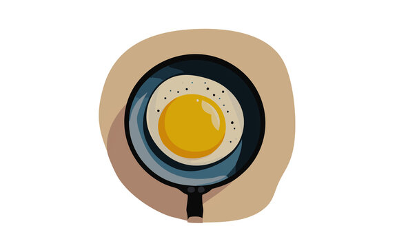 illustrazione di tegamino con uovo fritto