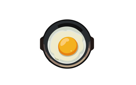 illustrazione di tegamino con uovo fritto