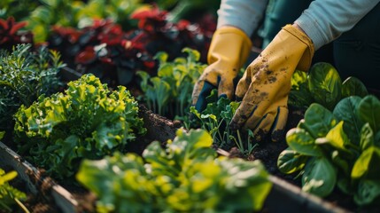 planting plant seedlings hands in the ground