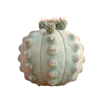 Cactus with green top and white flowers