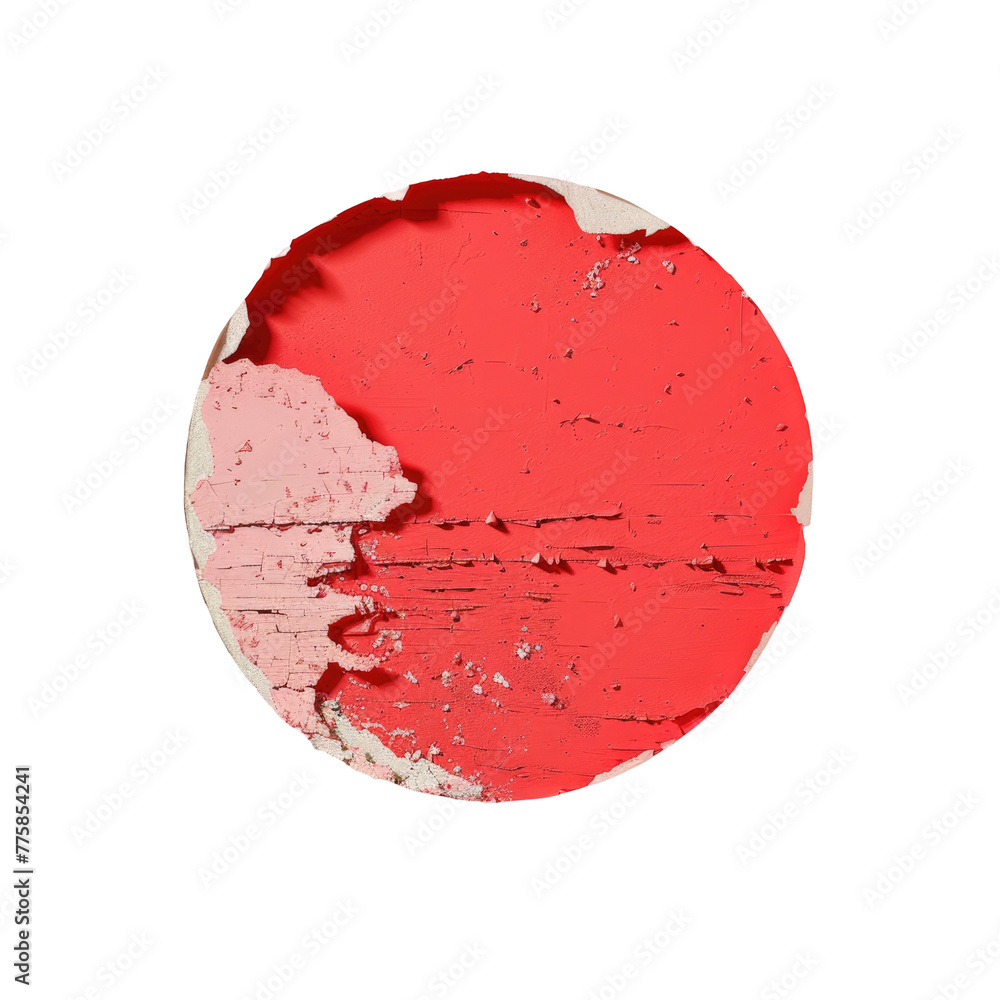 Poster a red and white circular object on a transparent background