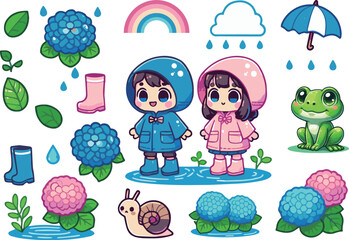 梅雨のイラスト素材