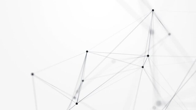 Abstract concepts of technology, digital and data. Polygons, dots and lines with white background.