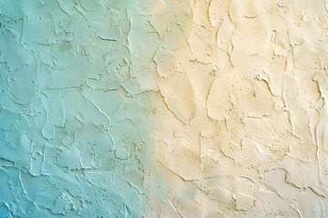 Gradient Textured Wall with Pastel Blue and Cream Plaster, Abstract Background