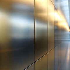 Modern Metallic Wall Cladding with Reflective Surface in Architectural Interior