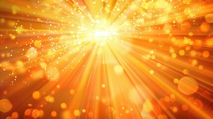 Abstract background with light sun rays. Sun burst or sunlight in orange tones