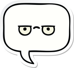 sticker of a cute cartoon speech bubble