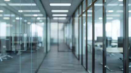 Beautiful blurred background of a modern office hall.