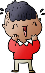 cartoon happy boy surprised
