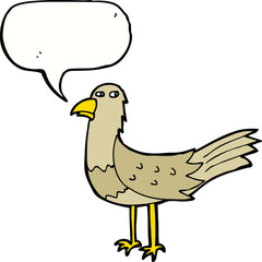 cartoon bird with speech bubble