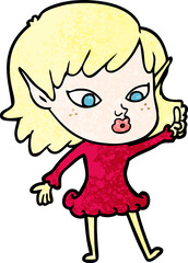 pretty cartoon elf girl