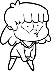 cartoon whistling girl