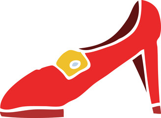 cartoon doodle of a red shoe