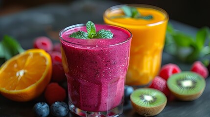 Healthy fruit and vegetable smoothies	
