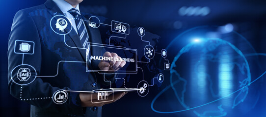 Machine learning Artificial intelligence neural network innovation technology concept.