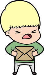 cartoon stressed man