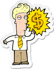 sticker of a cartoon rich man