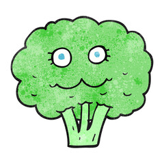 freehand textured cartoon broccoli