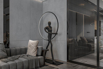 Aesthetic elegant modern stylish living room interior design concept.