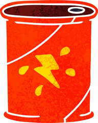 retro illustration style quirky cartoon cola can