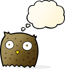 cartoon owl with thought bubble
