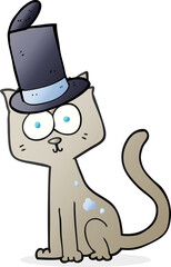 freehand drawn cartoon cat