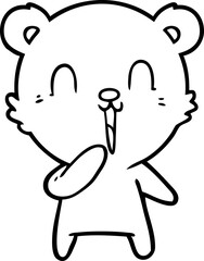 happy laughing cartoon bear