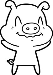 nervous cartoon pig