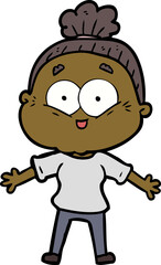cartoon happy old woman