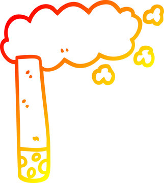 recommend clip art: warm gradient line drawing of a cartoon cigarette