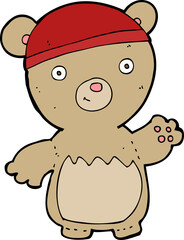 cartoon teddy bear wearing hat