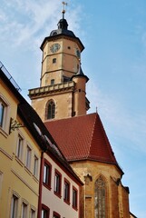 Fototapeta na wymiar Volkach, Turm der Stadtpfarrkirche