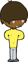 cartoon nervous boy