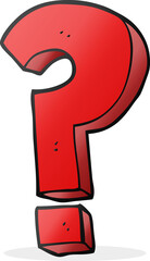 freehand drawn cartoon question mark symbol