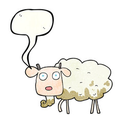 freehand speech bubble textured cartoon muddy goat